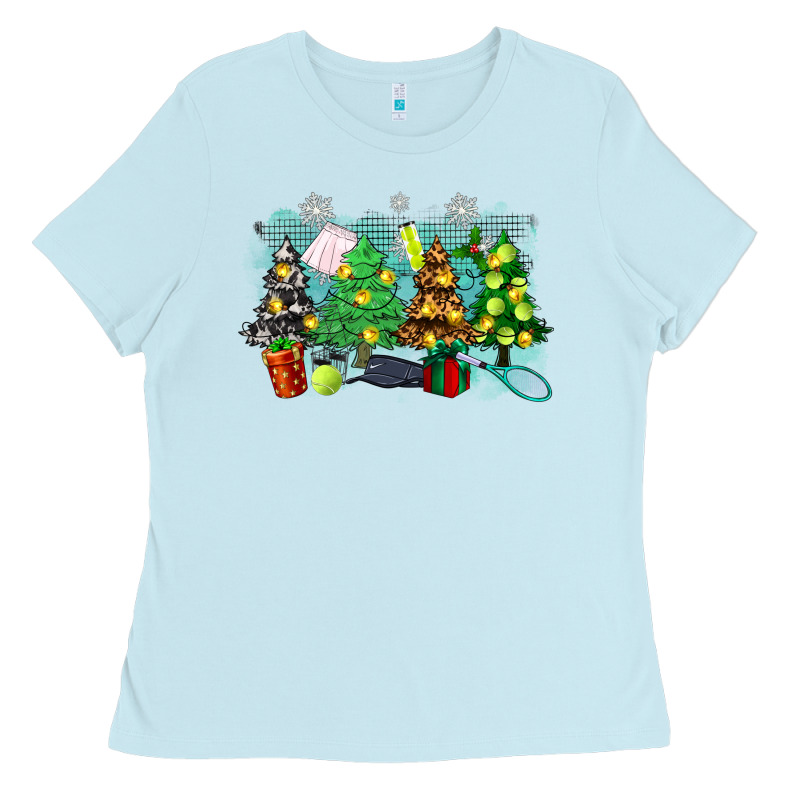 Christmas Trees With Tennis Ladies Tee by Zillion Design Studio | Teevron