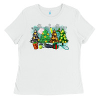 White christmas trees with tennis Ladies Tee - Zillion Design Studio