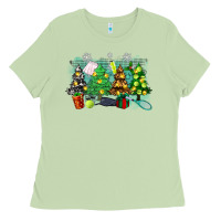 Matcha christmas trees with tennis Ladies Tee - Zillion Design Studio