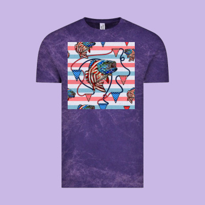 American Flag Bass Vintage Tee Designed By Bundleandbundleshop