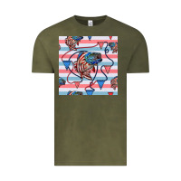 Vintage Olive american flag bass Vintage Tee - BundleAndBundleShop