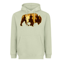 Matcha Bison Silhouette Cowboy Heavyweight Hoodie - Bettercallsaul