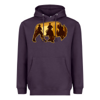 Plum Bison Silhouette Cowboy Heavyweight Hoodie - Bettercallsaul