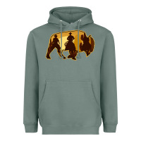 Sage Bison Silhouette Cowboy Heavyweight Hoodie - Bettercallsaul