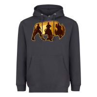 Smoke Bison Silhouette Cowboy Heavyweight Hoodie - Bettercallsaul