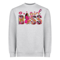Heather Grey girl boss afro black woman Heavyweight Sweatshirt - NancyCooperArtShop