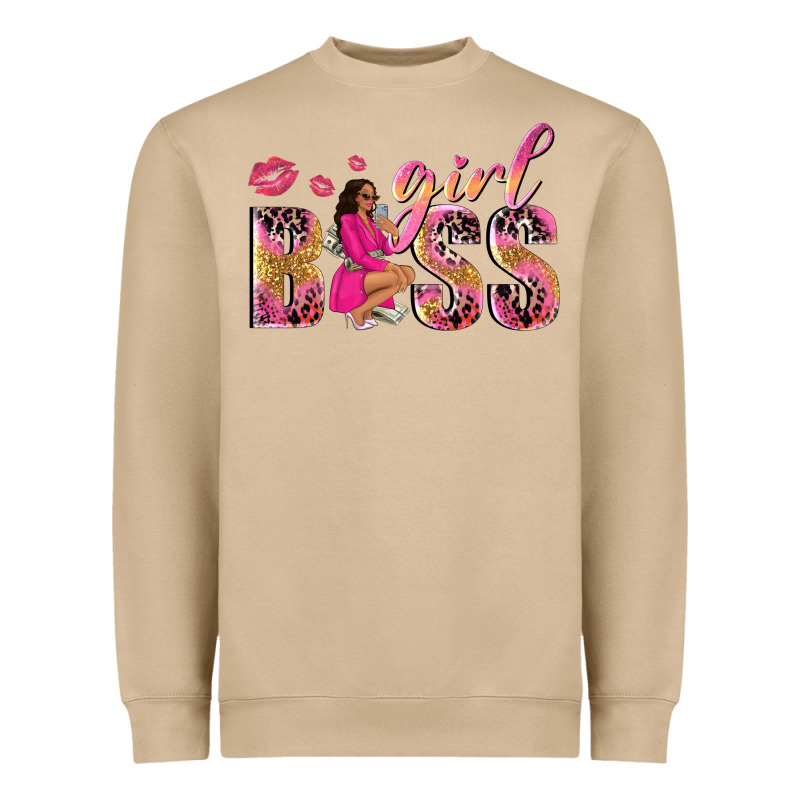 Girl Boss Afro Black Woman Heavyweight Sweatshirt by NancyCooperArtShop | Teevron