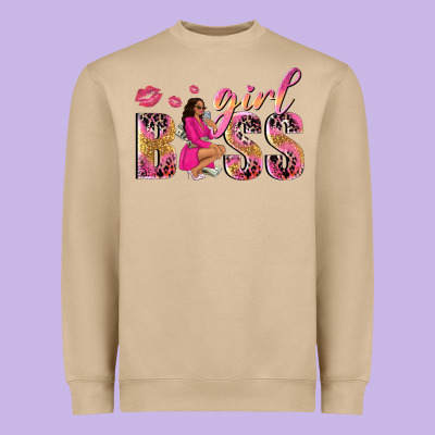 Girl Boss Afro Black Woman Heavyweight Sweatshirt Designed By Nancycooperartshop