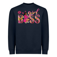 Navy girl boss afro black woman Heavyweight Sweatshirt - NancyCooperArtShop