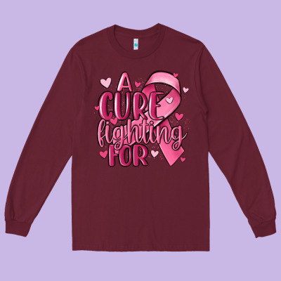 A Cure Fighting For Long Sleeve Tee Designed By Maliassmallbusiness