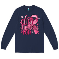 Navy a cure fighting for Long Sleeve Tee - MaliasSmallBusiness