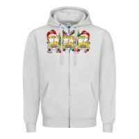 Dove Grey christmas school bus Zipper Hoodie - MaliasSmallBusiness
