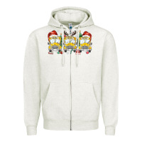 Oatmeal Heather christmas school bus Zipper Hoodie - MaliasSmallBusiness