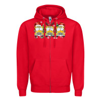 Red christmas school bus Zipper Hoodie - MaliasSmallBusiness