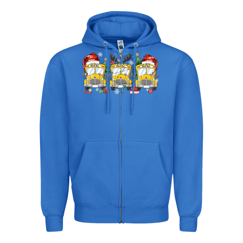 Christmas School Bus Zipper Hoodie by MaliasSmallBusiness | Teevron