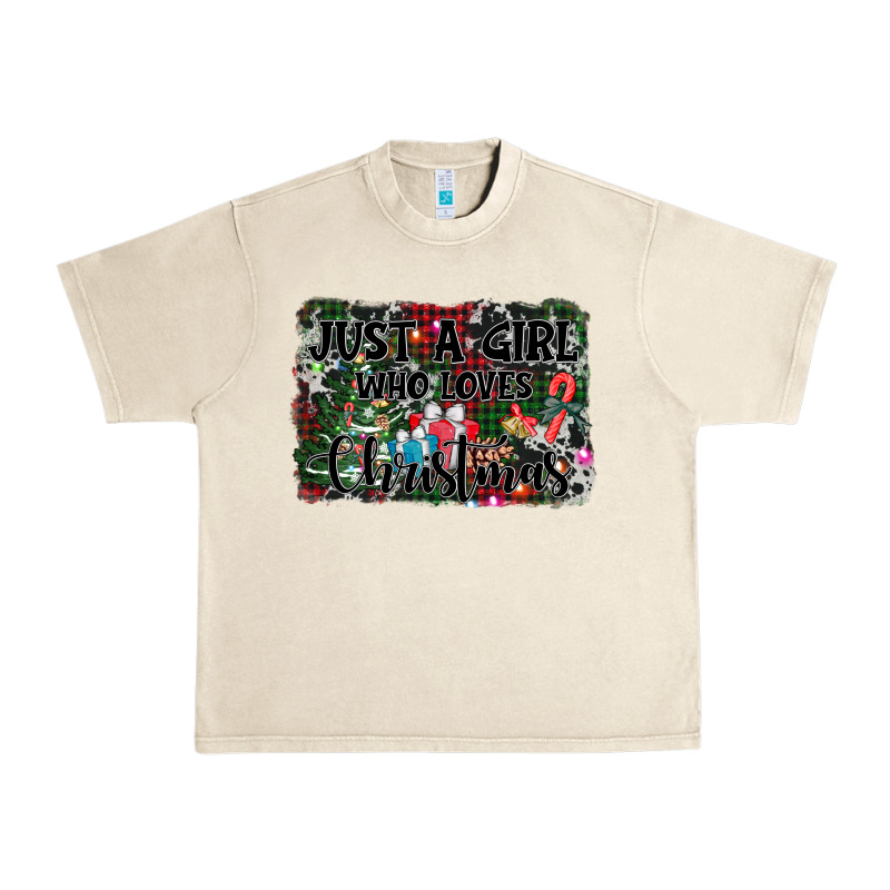 Just A Girl Who Loves Christmas Urban Heavy Tee by AdoDesignShop | Teevron