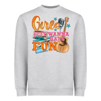 Heather Grey girls just wanna have fun Heavyweight Sweatshirt - NancyCooperArtShop