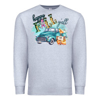 Heather Grey Happy Fall YALL Pumpkin Truck Shirt Premium Sweatshirt - Bettercallsaul