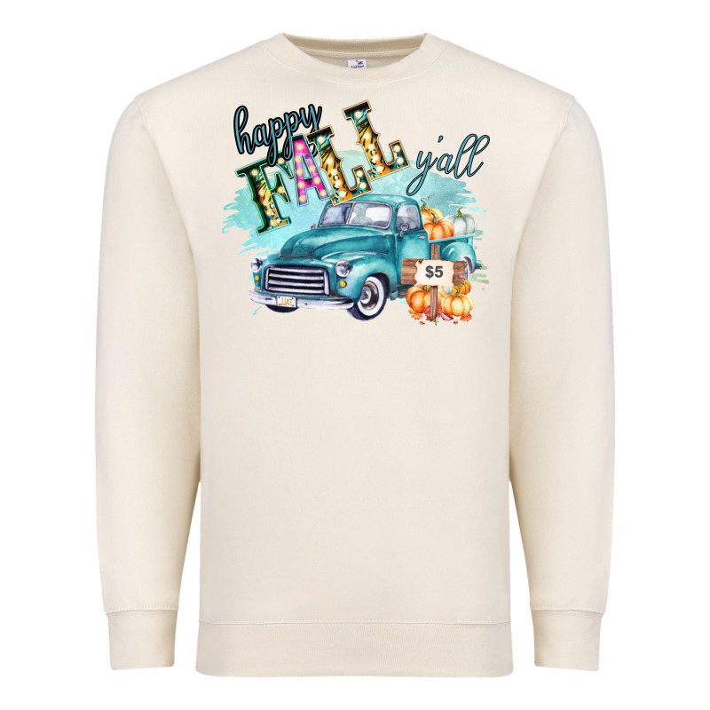 Happy Fall Yall Pumpkin Truck Shirt Premium Sweatshirt by Bettercallsaul | Teevron