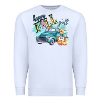 White Happy Fall YALL Pumpkin Truck Shirt Premium Sweatshirt - Bettercallsaul