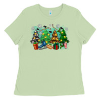Matcha christmas trees with hockey Ladies Tee - Zillion Design Studio