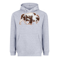 Heather Grey Cowhide Bison Silhouette Heavyweight Hoodie - Bettercallsaul