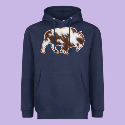 Cowhide Bison Silhouette Heavyweight Hoodie Designed By Bettercallsaul