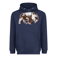 Navy Cowhide Bison Silhouette Heavyweight Hoodie - Bettercallsaul