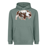 Sage Cowhide Bison Silhouette Heavyweight Hoodie - Bettercallsaul