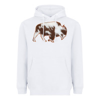 White Cowhide Bison Silhouette Heavyweight Hoodie - Bettercallsaul
