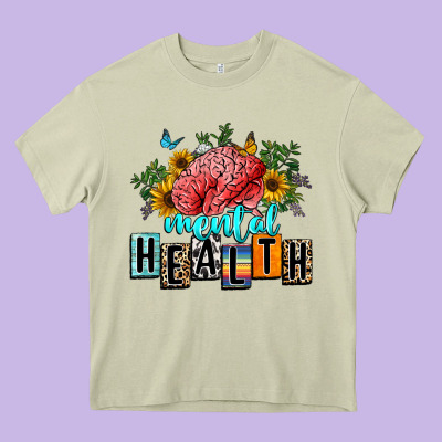 Mental Health Heavy Core Tee Designed By Texasbilliewilder