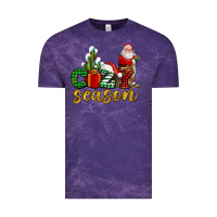 Cloud Purple cozy season with santa christmas tree cactus and gift Vintage Tee - AdoDesignShop