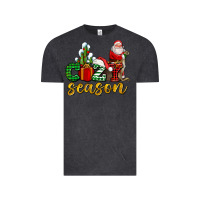 Vintage Black cozy season with santa christmas tree cactus and gift Vintage Tee - AdoDesignShop