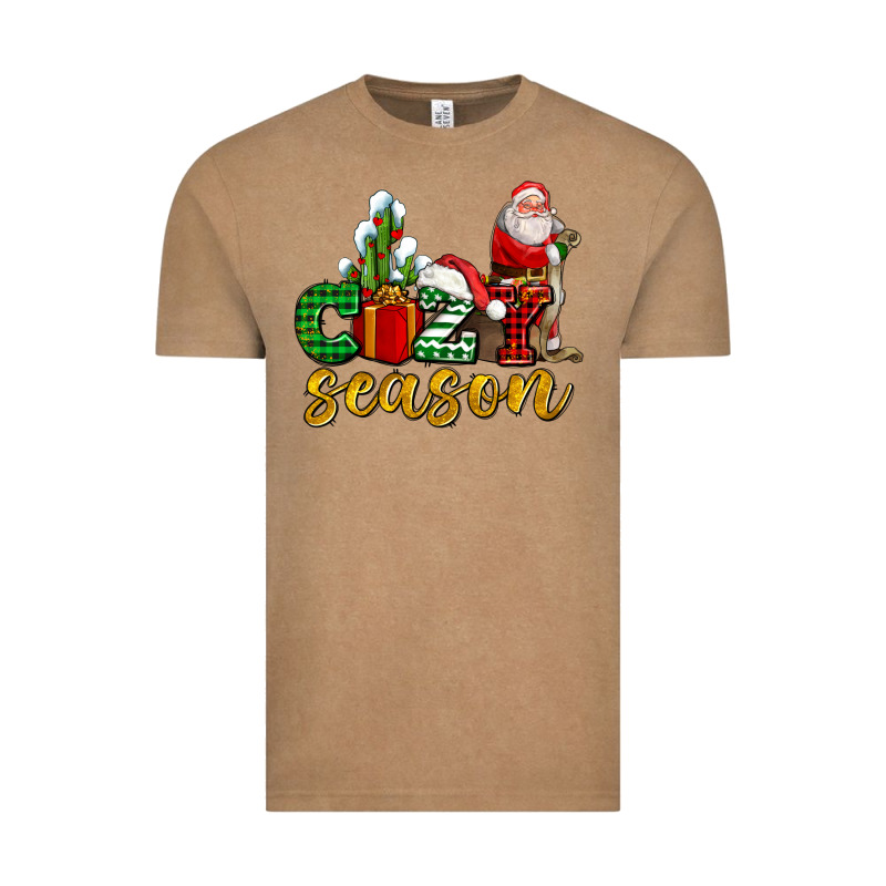 Cozy Season With Santa Christmas Tree Cactus And Gift Vintage Tee by AdoDesignShop | Teevron