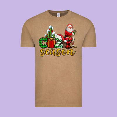 Cozy Season With Santa Christmas Tree Cactus And Gift Vintage Tee Designed By Adodesignshop