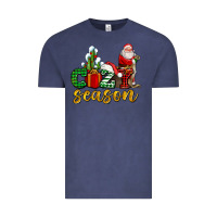 Vintage Denim cozy season with santa christmas tree cactus and gift Vintage Tee - AdoDesignShop