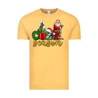 Vintage Mustard cozy season with santa christmas tree cactus and gift Vintage Tee - AdoDesignShop