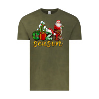 Vintage Olive cozy season with santa christmas tree cactus and gift Vintage Tee - AdoDesignShop