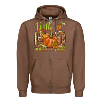 Chestnut with god all things are possible Zipper Hoodie - NancyCooperArtShop