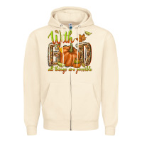 Sandshell with god all things are possible Zipper Hoodie - NancyCooperArtShop
