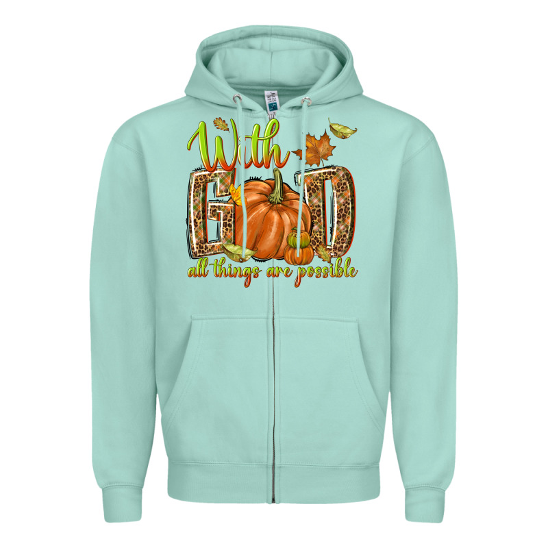 With God All Things Are Possible Zipper Hoodie by NancyCooperArtShop | Teevron