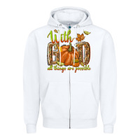 White with god all things are possible Zipper Hoodie - NancyCooperArtShop