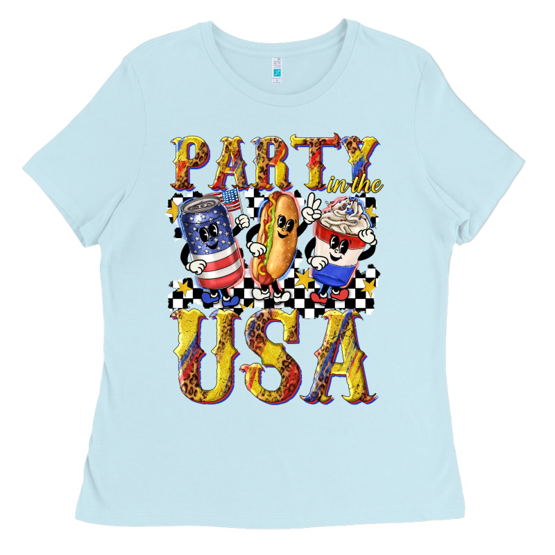 Party In The Usa With Leopard Ladies Tee by texasbilliewilder | Teevron