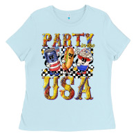 Baby Blue party in the usa with leopard Ladies Tee - texasbilliewilder