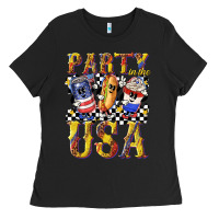 Black party in the usa with leopard Ladies Tee - texasbilliewilder