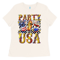 Bone party in the usa with leopard Ladies Tee - texasbilliewilder