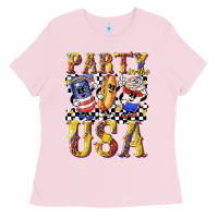 Bubblegum Pink party in the usa with leopard Ladies Tee - texasbilliewilder