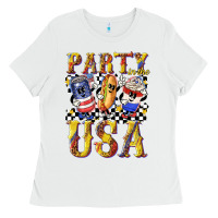 White party in the usa with leopard Ladies Tee - texasbilliewilder