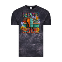 Cloud Black hippie soul with caravan and flowers Vintage Tee - Artiststas