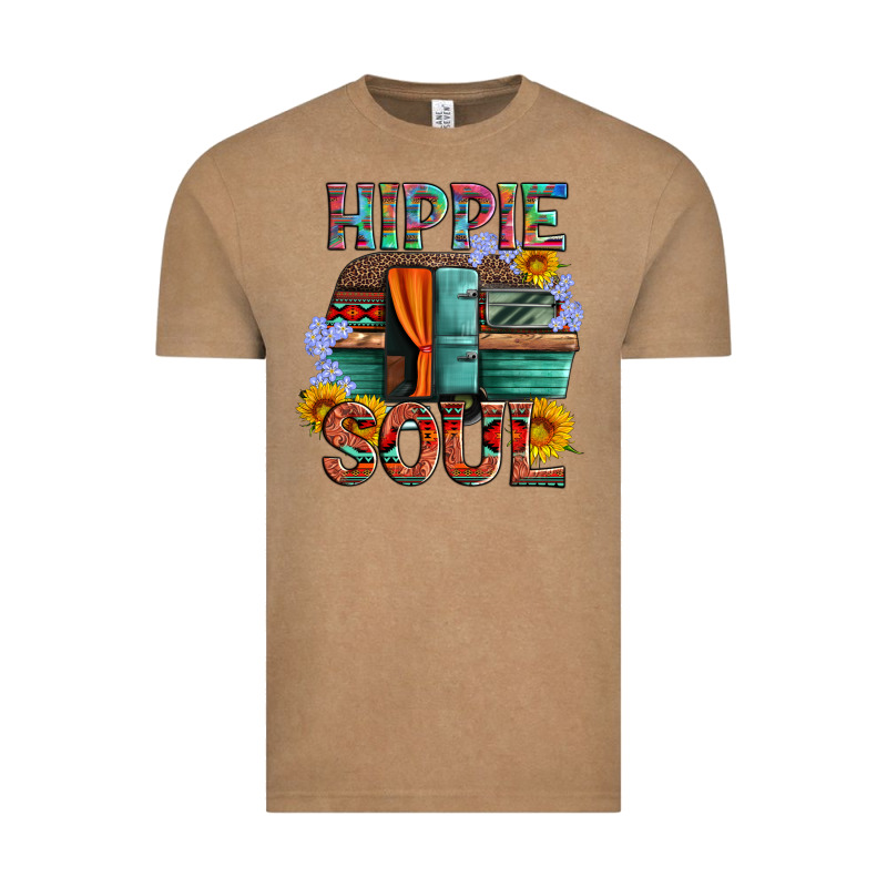 Hippie Soul With Caravan And Flowers Vintage Tee by Artiststas | Teevron
